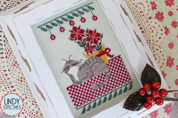 LNST - Cats In The Garden - Winter - Napping In The Poinsettias