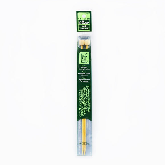 CLV - Takumi Bamboo Knitting Needles Single Pointed 9" No. 6 (4.0mm)