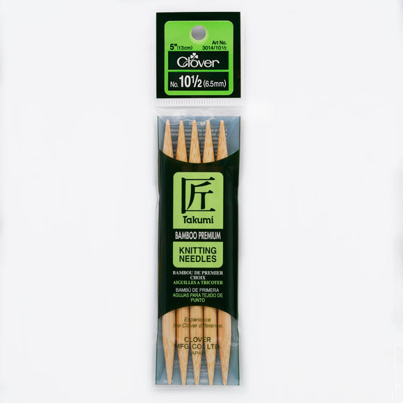 CLV - Takumi Bamboo Knitting Needles Double Pointed (5") No. 10.5