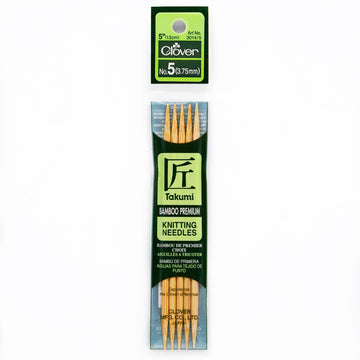 CLV - Takumi Bamboo Knitting Needles Double Pointed (5") No. 5