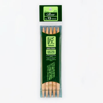 CLV - Takumi Bamboo Knitting Needles Double Pointed (7") No. 13
