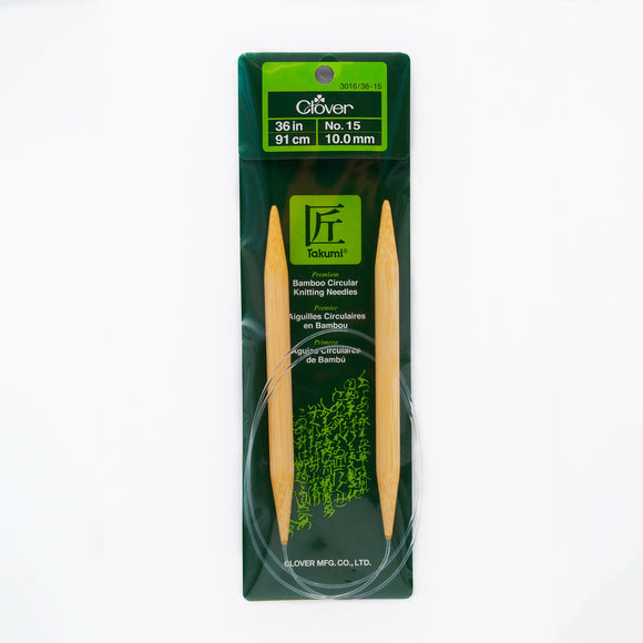 CLV - Takumi Bamboo Knitting Needles Circular 36" No. 15 (10.00mm)