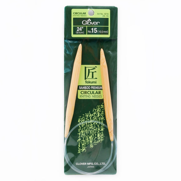 CLV - Takumi Bamboo Knitting Needles Circular 24" No. 15 (10.00mm)