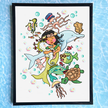 SPCL - Mary Engelbreit - Under Water - Cross Stitch Kit