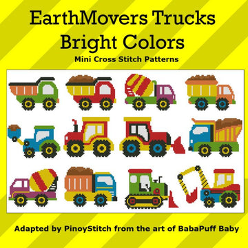 PNST- Earth Movers Trucks Bright Colors