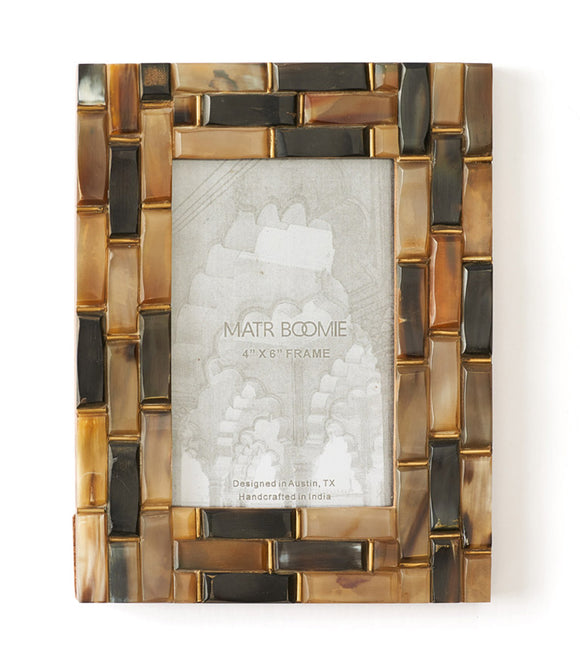 MBFT - Kachhua 4x6 Beveled Picture Frame - Assorted Carved Horn