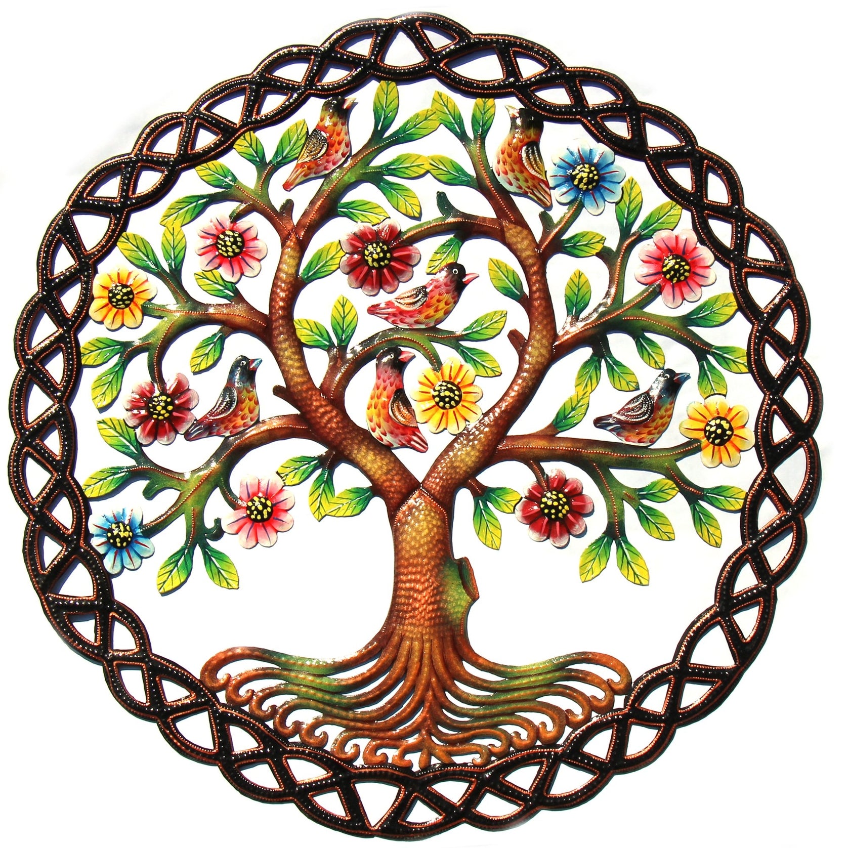 CDB - Haitian Metal Drum - Rooted Tree of Life Braided Ring