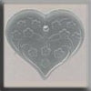 MHB - Glass Treasures - 12183 - Medium Floral Embossed Heart - Matte Crystal