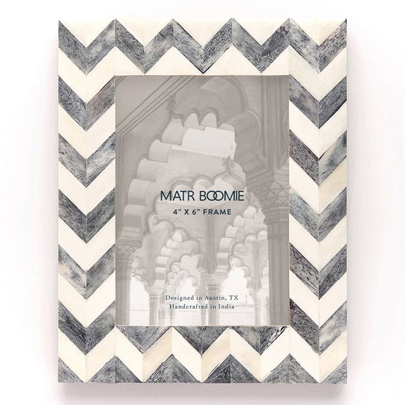 MBFT - Rudra Storm Carved Bone Frame - Gray and White - 5x7