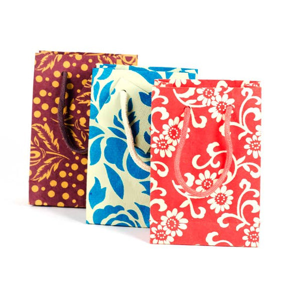 MBFT - Recycled Paper Small Gift Bag 4x6x2 - Assorted Eco-Friendly