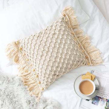 WCC - Macrame Cushion Cover Craft Kit: Natural Cream