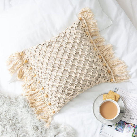 WCC - Macrame Cushion Cover Craft Kit: Natural Cream