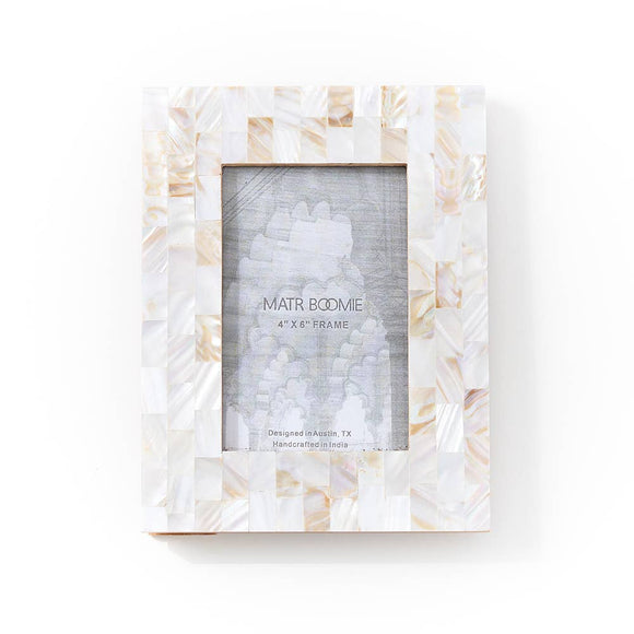 MBFT - Chitra 4x6 Mother of Pearl Picture Frame - Hand Carved