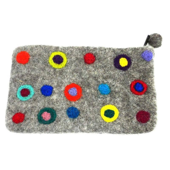 GLG - Polka Dots Felt Zipper Pouch