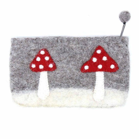 GLG - Mushroom Felt Zipper Pouch