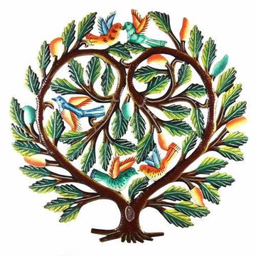 CDB - Haitian Metal Drum - Tree of Life Heart - 24 Inch