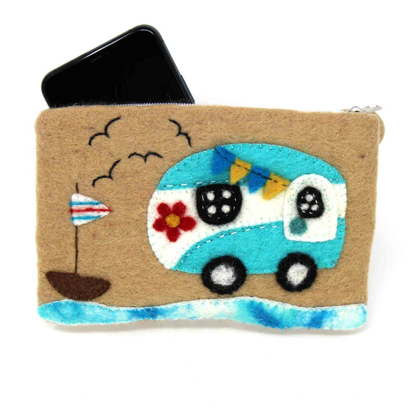 GLG - Happy Camper Van Felt Zipper Pouch