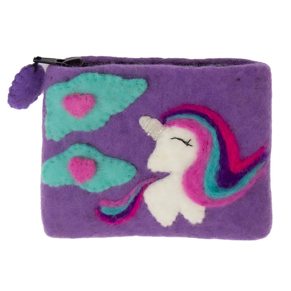 GLG - Handcrafted Unicorn Felt Coin Zipper Pouch