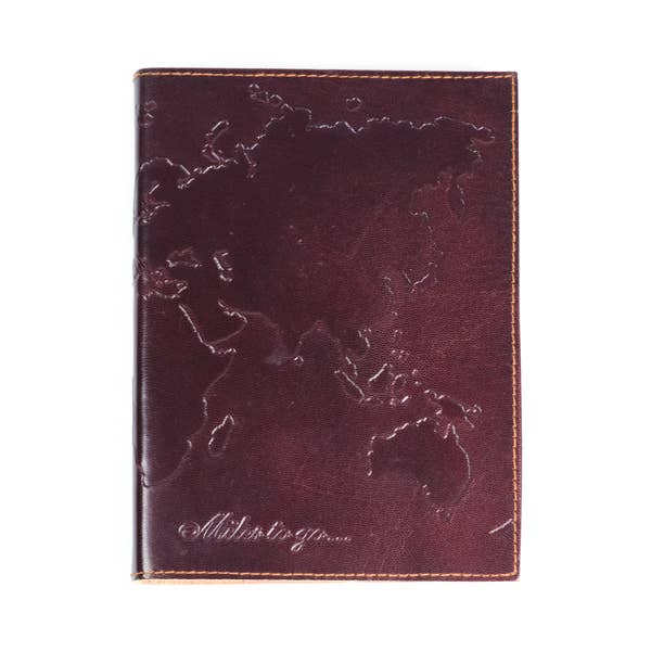 MBFT - World 5x7 Leather Journal - Refillable Recycled Paper