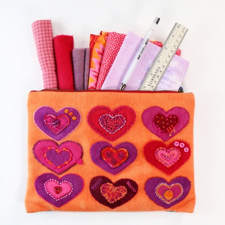 SS - Kit - Heart to Heart Zippered Bag - Pattern and Fabric