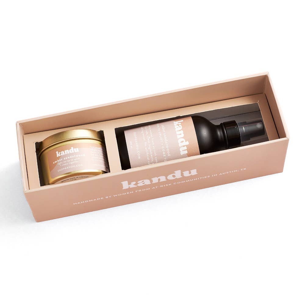 MBFT - Amber Sandalwood Room Spray and Candle Gift Set