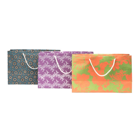 MBFT - Recycled Paper Wide Gift Bag 15x6x9.5-Assorted Eco Friendly