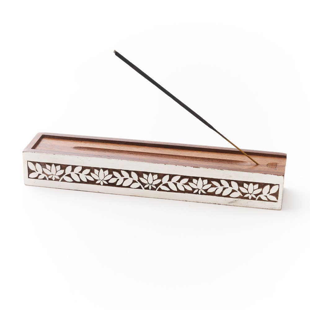 MBFT - Aashiyana Incense Holder Box-Antique Finish Hand Carved Wood