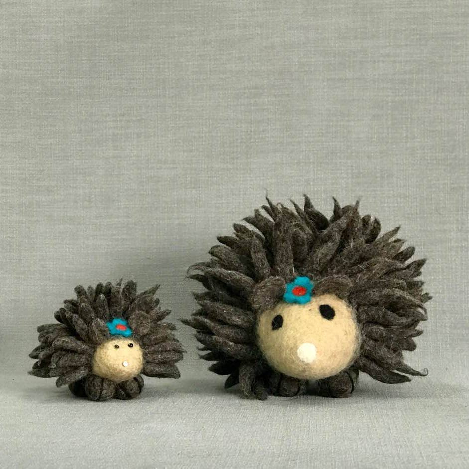 TWR - Felt Hedgehog - Large - Brown