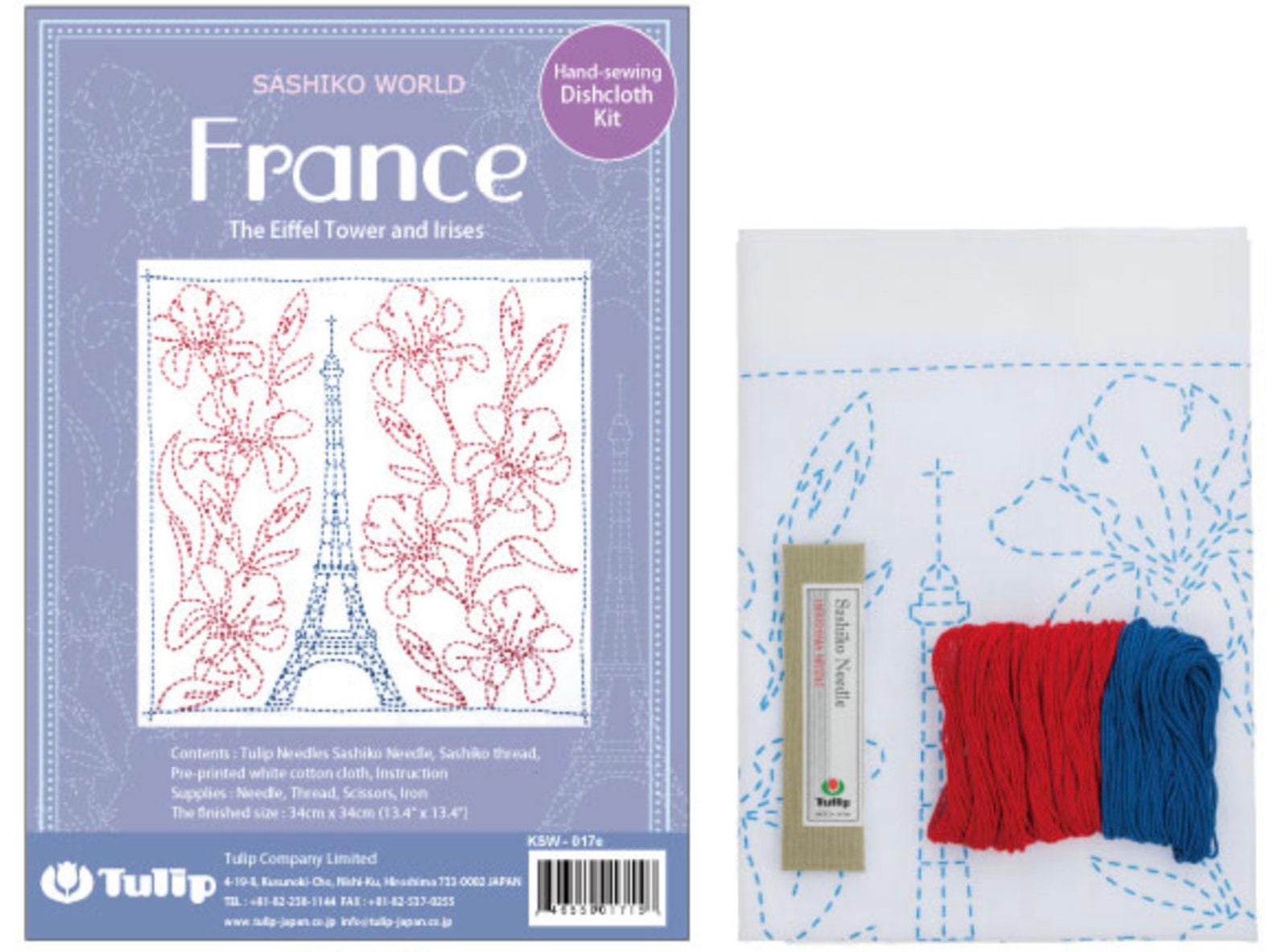 ORIM - Sashiko World - France - Eiffel Tower and Irises - KSW-017